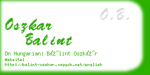 oszkar balint business card